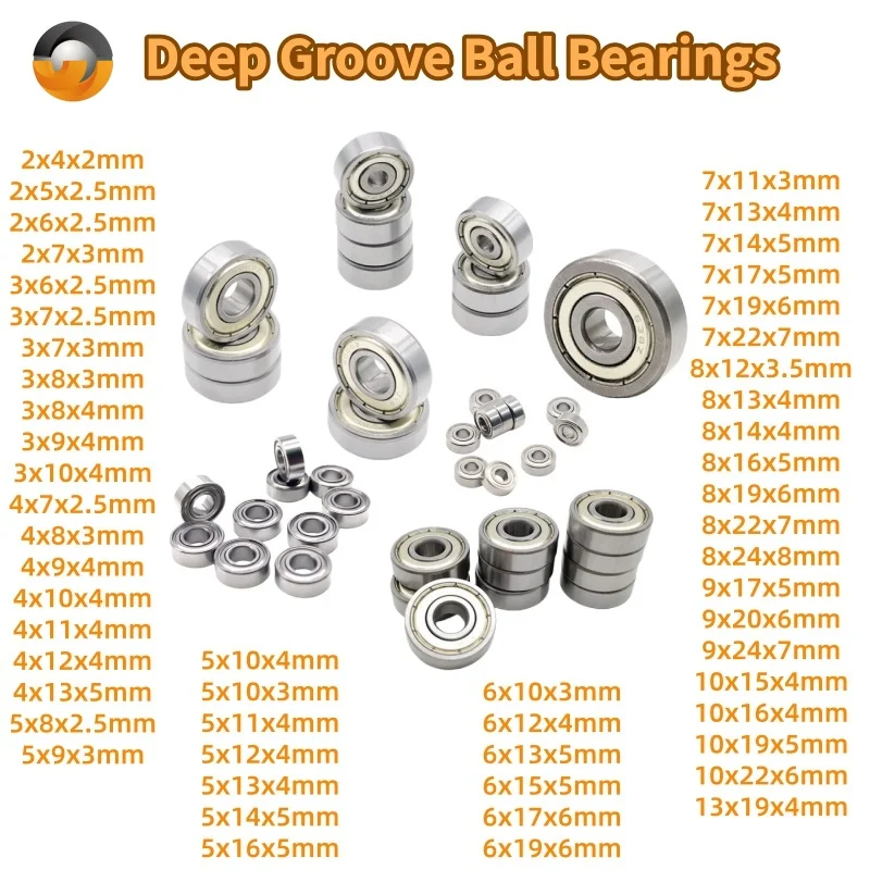 

10 шт. подшипник внутреннего диаметра 2 мм 3 мм 4 мм 5 мм 6 мм 7 мм 8 мм 9 мм 10 мм 3x6x2,5 5x9x3 5x10x4 5x11x4 8x22x7 10x15x4 мм миниатюрный подшипник