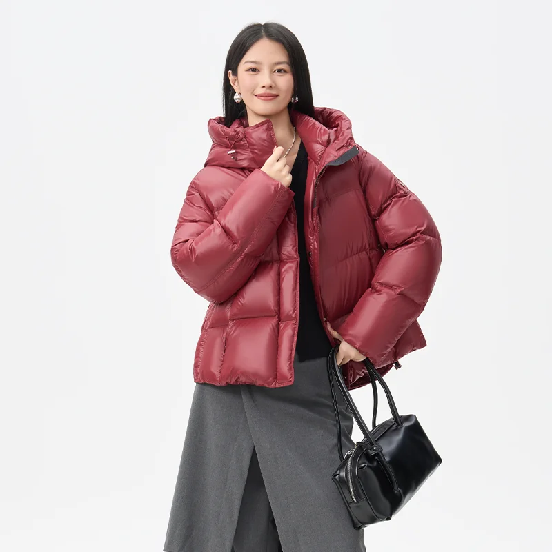 Chericom Women's Down Jacket Goose Down Filling Puffer Stand Collar Short Down Coats Casual Commuter Thickened Clothing Y318739Y