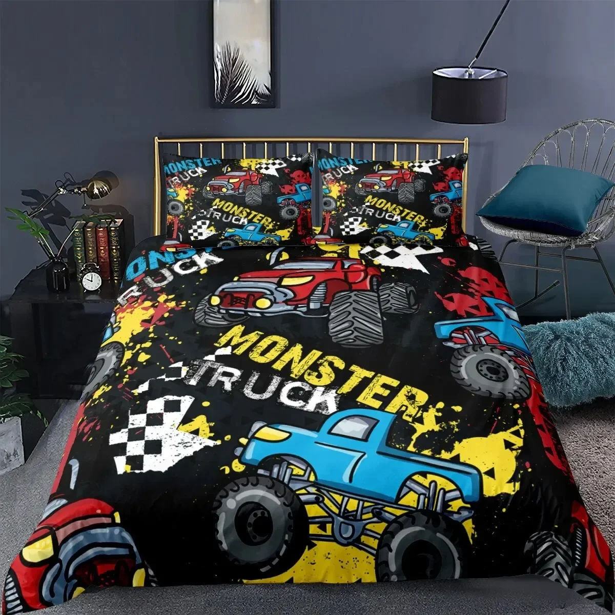 3D Printed Monster Truck 3D Duvet Cover Bedding Set Comforter Linen Pillowcases Home Decor Single Double Twin King Queen