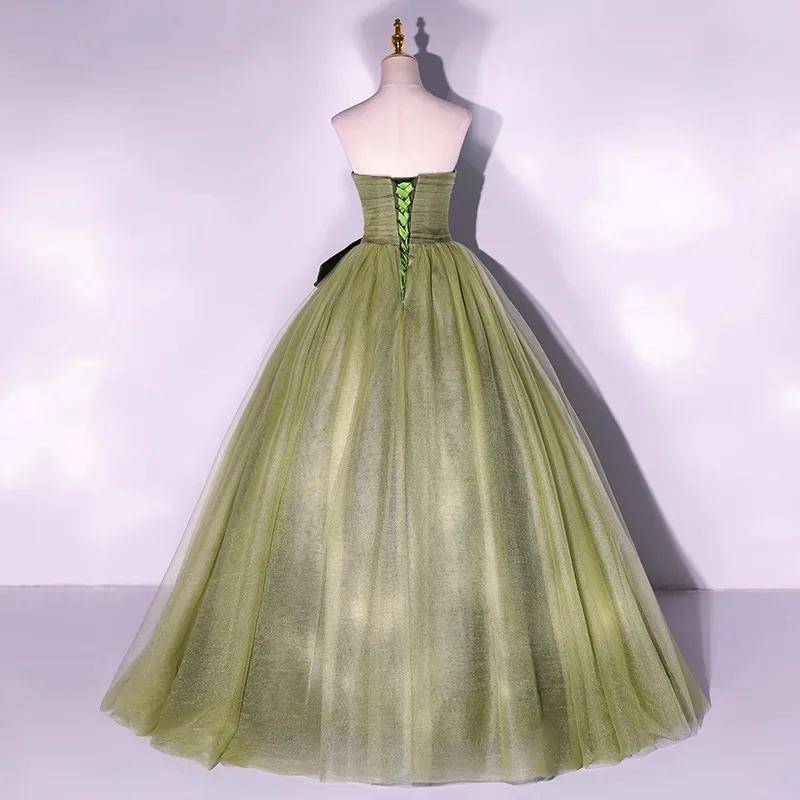 Robe de Quinceanera à lacets pour femme, robe de soirée simple, robe de Rhélégante, boule, vert, nouveau, 2024