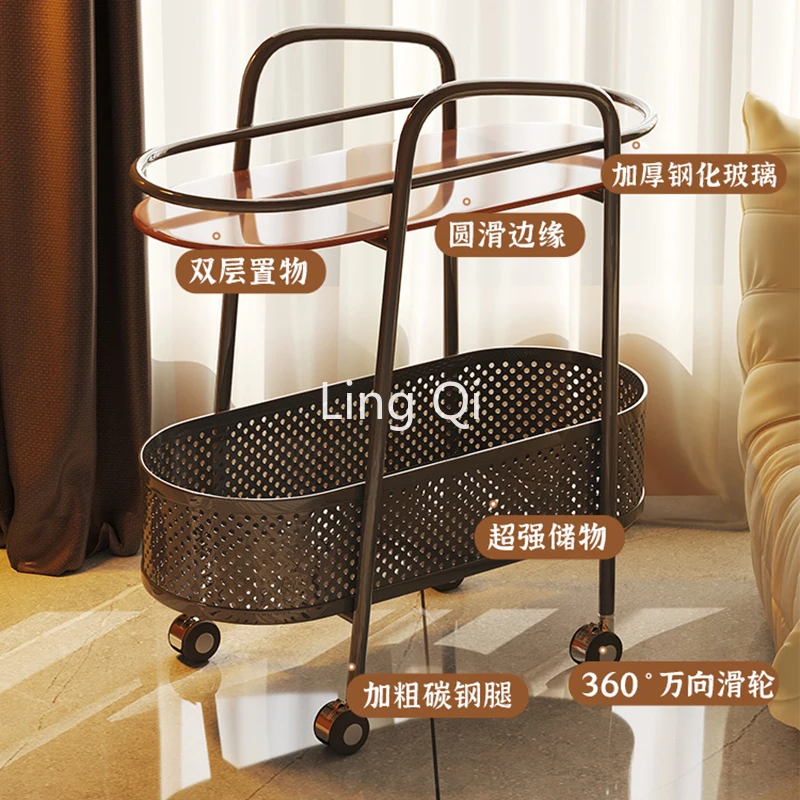 High Quality Utility Mobile Trolleys Storage Hotel Lobby Snack Bar Coffee Tables Food Groceries Design Muebles Kitchen Furniture