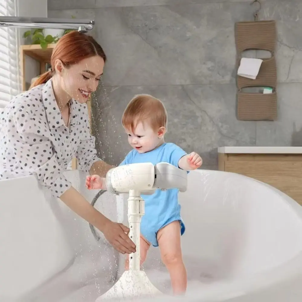 

Drainage Holes Baby Shower Rack Secure Bathtub Organizer Anti-Skip Base Anti-Slip Bath Organizer Armrest Design Wash Seat