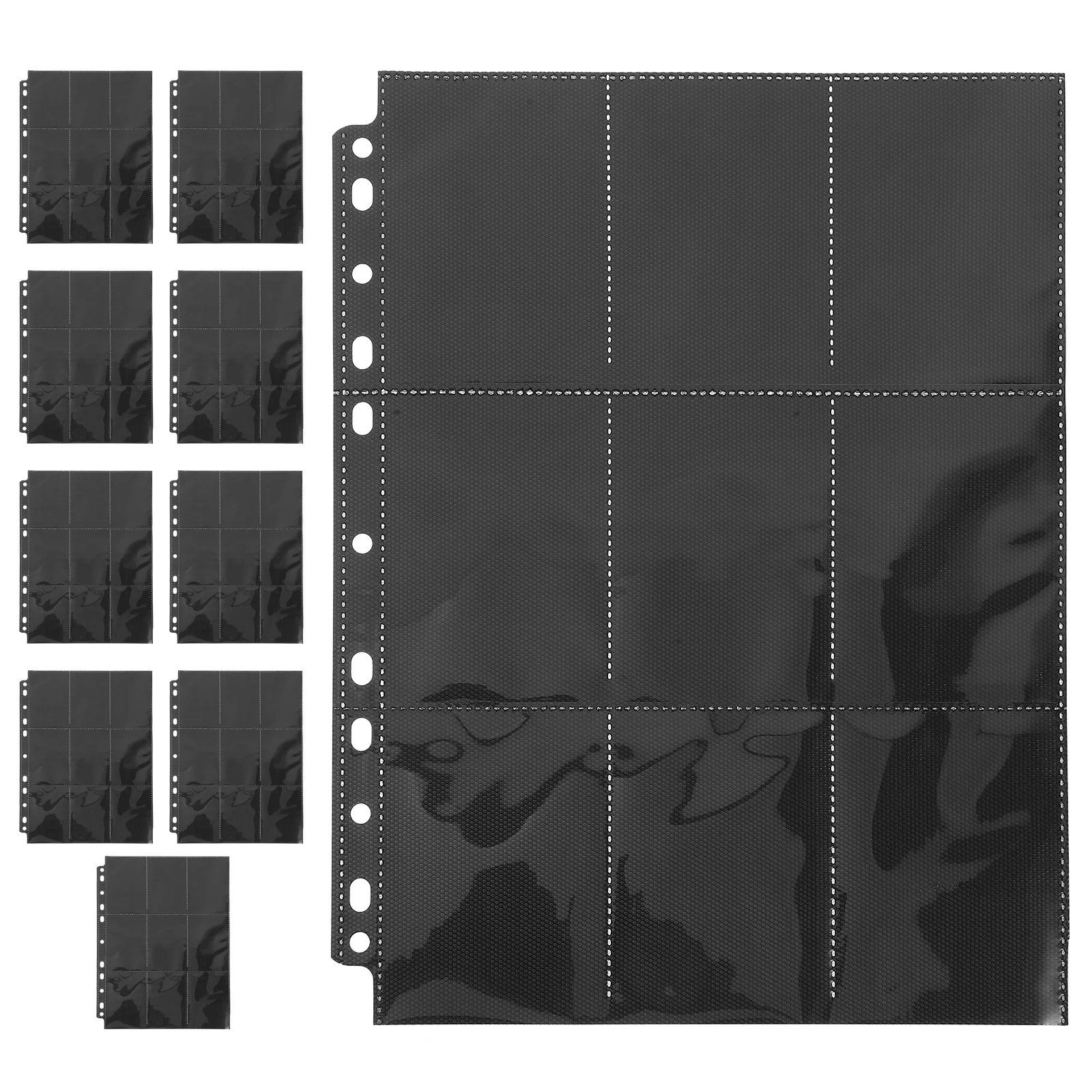 10 أوراق ألبوم بطاقات صفحات على الوجهين PVC الأكمام حامل سعة كبيرة للرياضة القياسية البيسبول أرواق لعب بطاقة الموثق