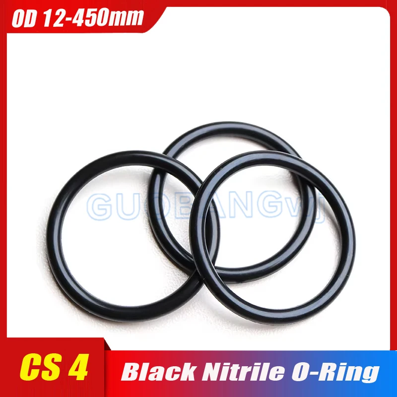 

Black Nitrile Rubber Silicone Rubber O-ring Group Seal Ring Gasket CS 4mm OD12mm-450mm High Pressure Repair Oil Belt Seal Ring