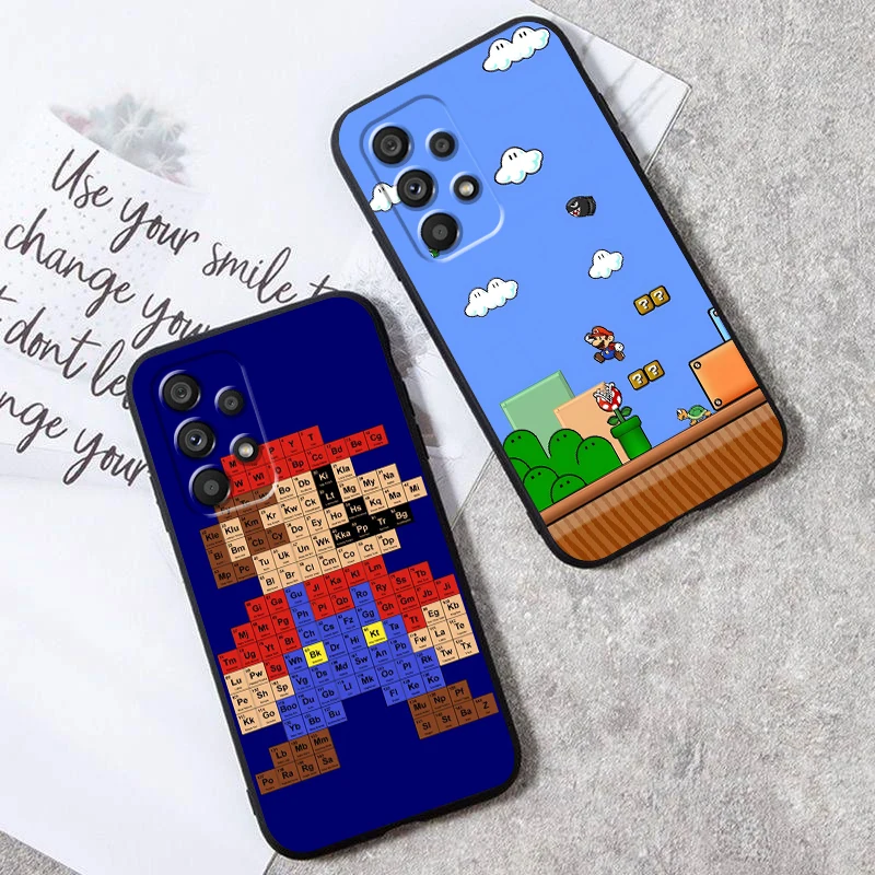 Cartoon Game Supers M-Marios For Samsung A53 A52 A33 A32 A51 A71 A21S A13 A73 A50 A22 A23 A03 A72 A54 A12 5G Black Soft