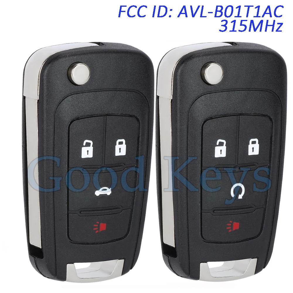 KEYECU AVL-B01T1AC Remote Key Fob for Chevrolet Camaro Cruze Equinox Impala Malibu Trax for Buick Encore Lacrosse for GMC 315MHz