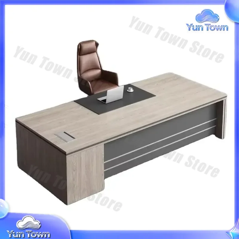 Modern Minimalist Wooden Computer Desk for CEO Boss Office Commercial Use Executive Laptop Table Pedestal Manager Desk