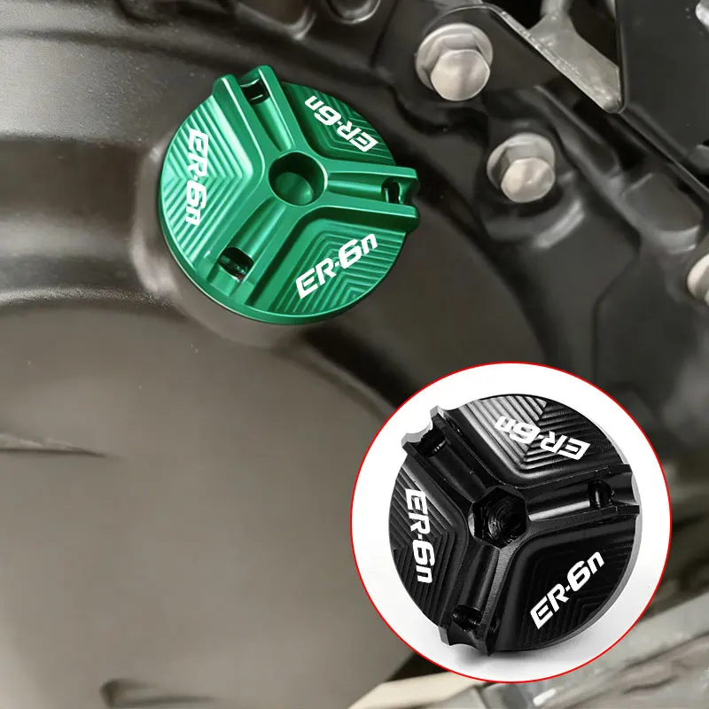 

Motorcycle Accessories CNC Engine Oil Drain Plug Sump Nut Cup Cover Oil Filler Cap For Kawasaki ER6N ER-6N ER 6 N 2006-2026 2025