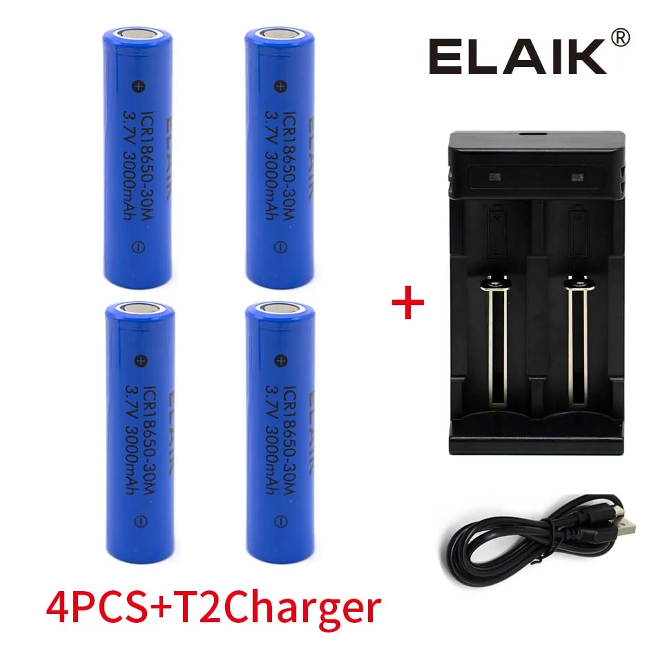 Original ICR18650-30m 18650 3000mAh Lithium Battery 18650 3.7V Powered Rechargeable Battery Electric Tools,with charger