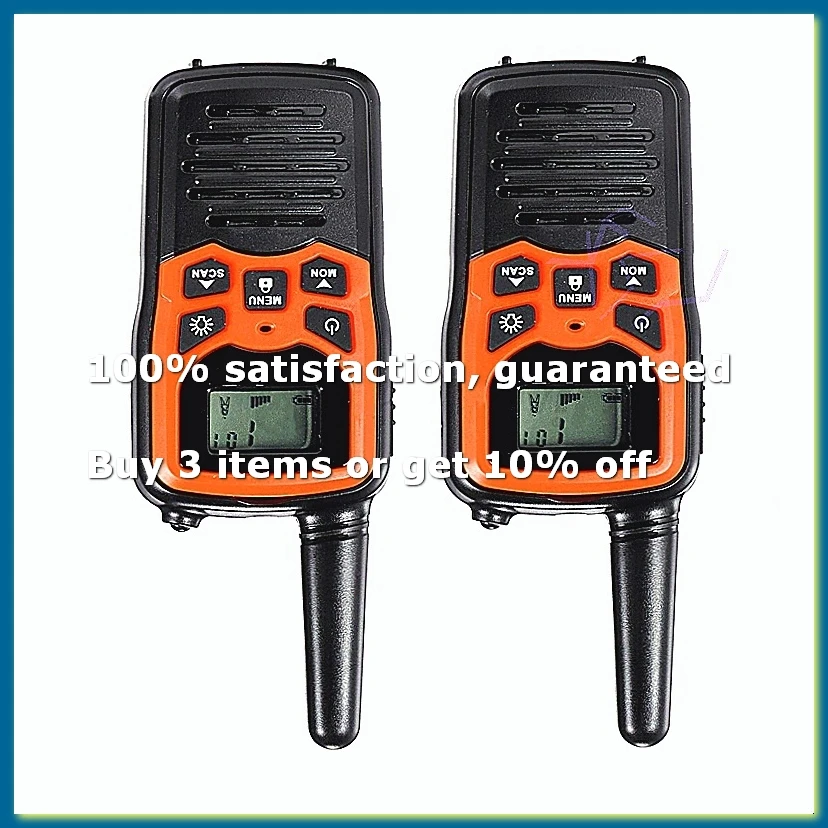 ●2Pcs Handheld Walkie Talkie Radio 22 Channels Set 10 Km Uhf 400-470 Mhz Dual Band Long Range Communication Transceiver