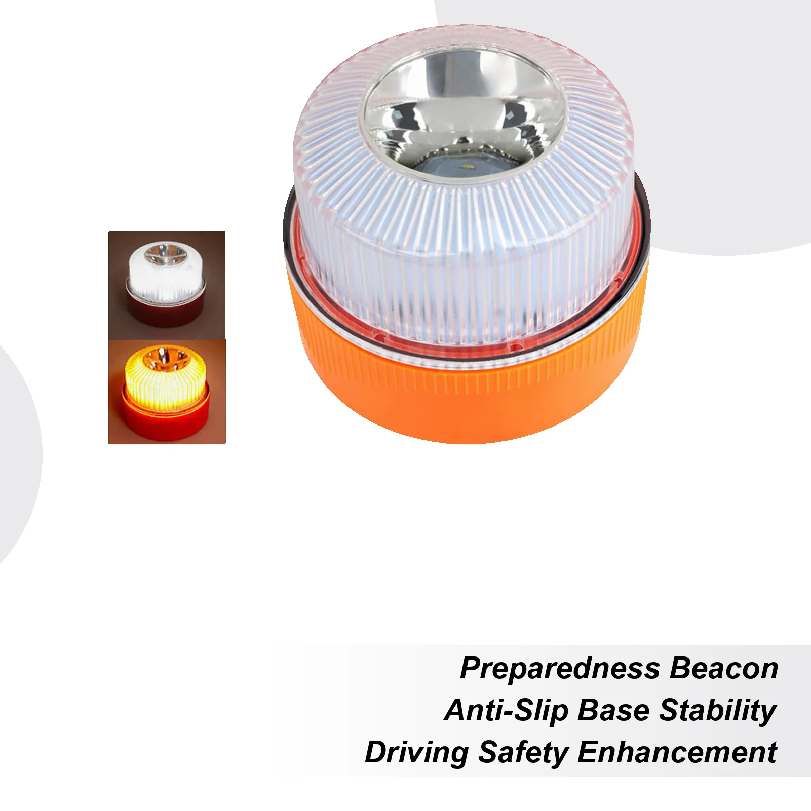 LED White Emergency Light with Battery Magnetic Amber Strobe Lights Car Traffic Warning Flasher Light for Trailer Tow Service