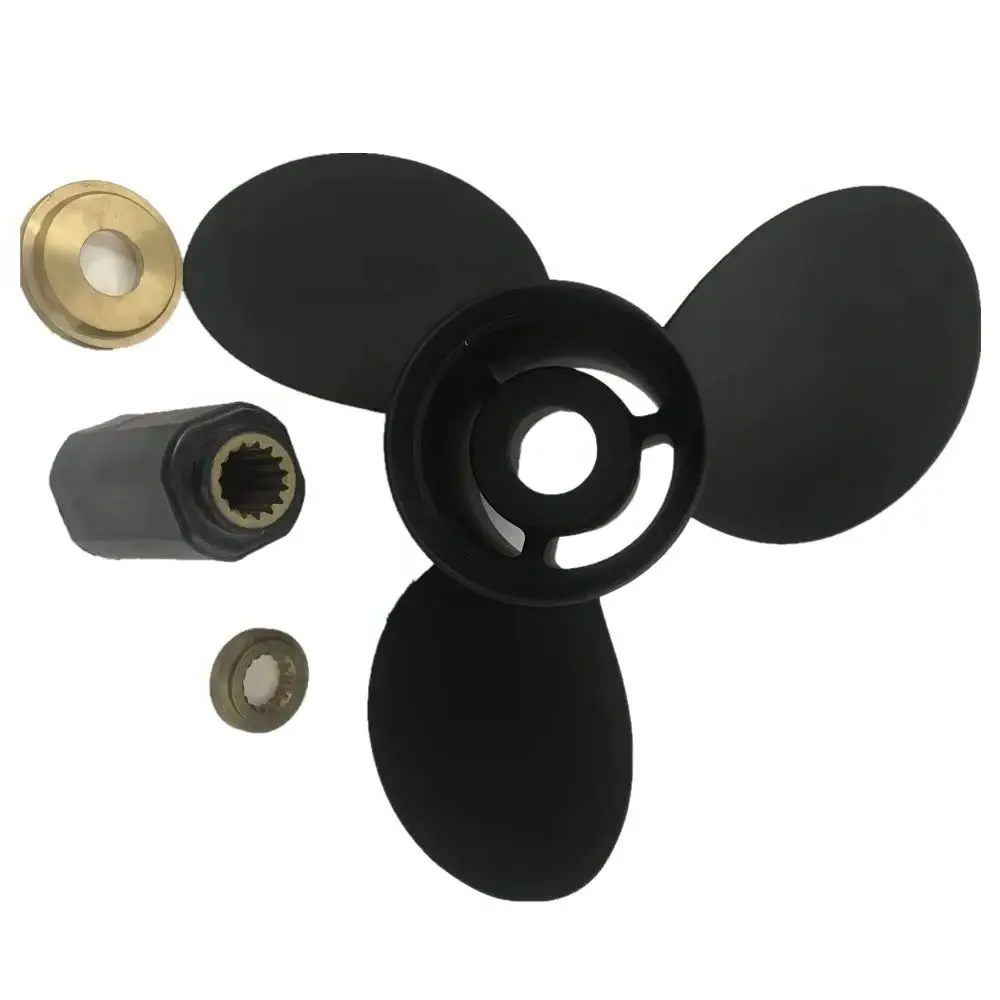Hélice de alumínio para motor de popa Gearcase Captain de 4,75 polegadas, 3 pás, 14 3/4x17, compatível com motores Mercury 90CT-400 HP, 15 estrias, Hubx intercambiável.