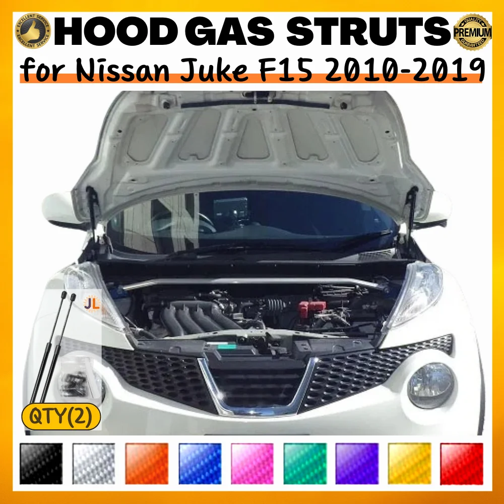 

Qty(2) Hood Struts for Nissan Juke F15 2010-2019 Front Bonnet Modify Gas Springs Shock Absorber Lift Supports Dampers