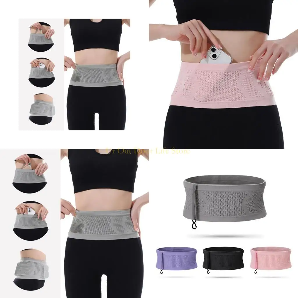 

Скрытая поясная сумка 77UF, регулируемый пояс для бега. Вязаный пояс для хранения поясной сумки.