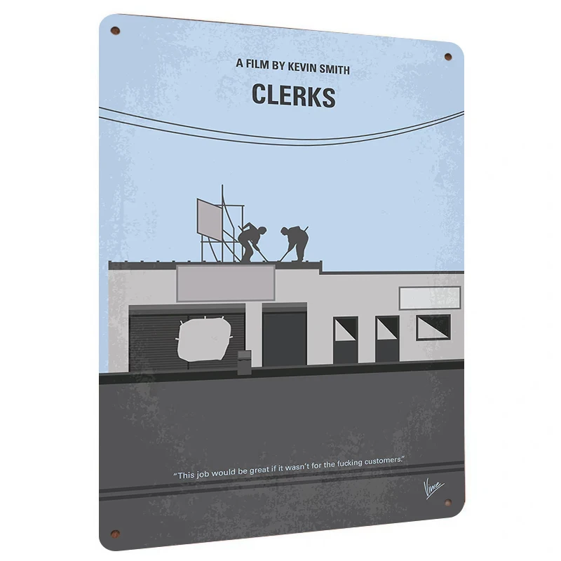 Clerks Movie Theme Metal Wall Art Classic Roof Scene Decorative Painting For Living Room Bedroom Bar