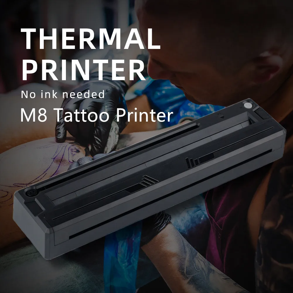 Mini Portable A4 Thermal Printer Multifunctional Tattoo&Document Printer Bluetooth HD Printing Tattoo Machine A4 Paper Printer