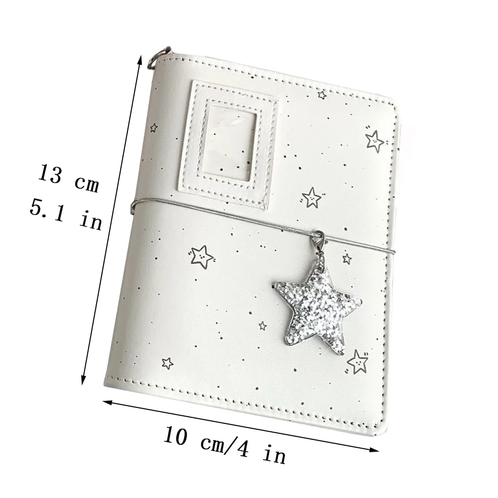 Mini cuaderno de estrella blanca m5, carpeta de álbum de fotos de cuero suave, Bloc de notas, diario de bolsillo portátil