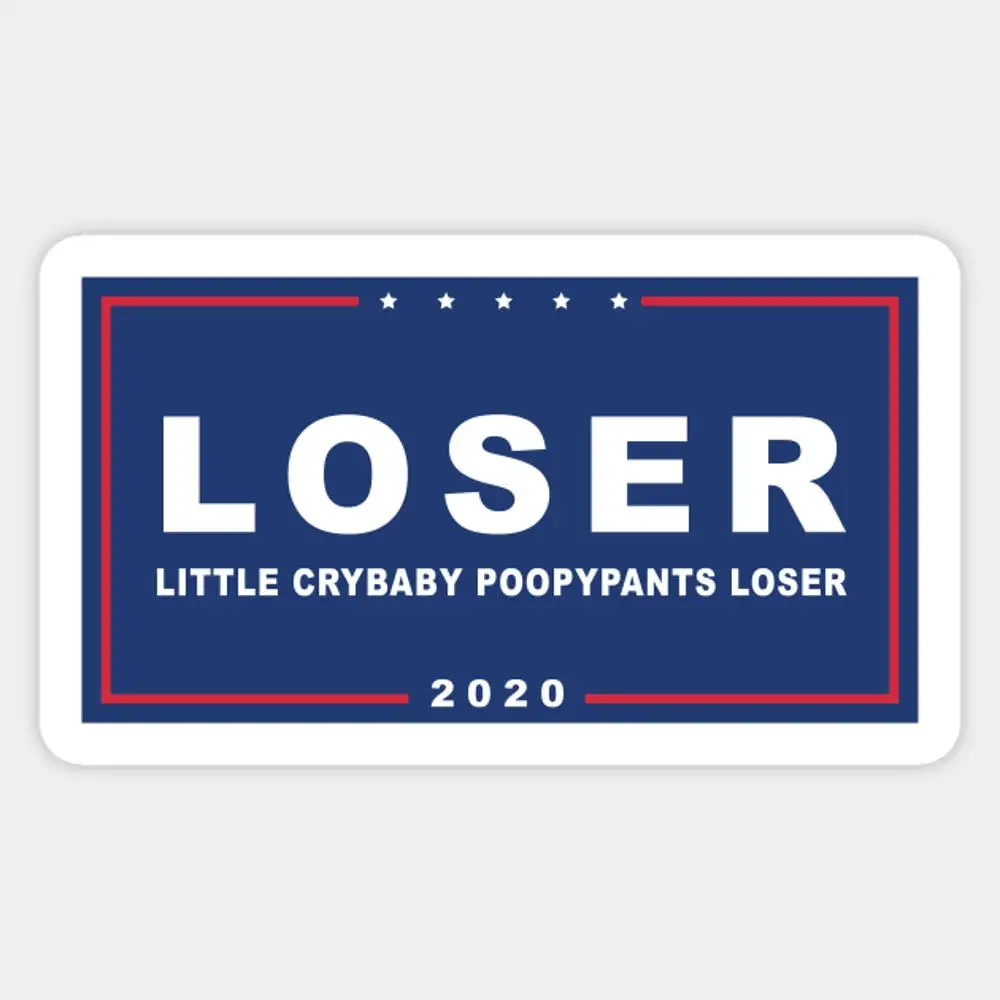 Loser Crybaby Poopypants - Funny Anti-Trump Sticker for Laptop Decor Bedroom Car Cute Cartoon Art Fashionable Public Suitcase