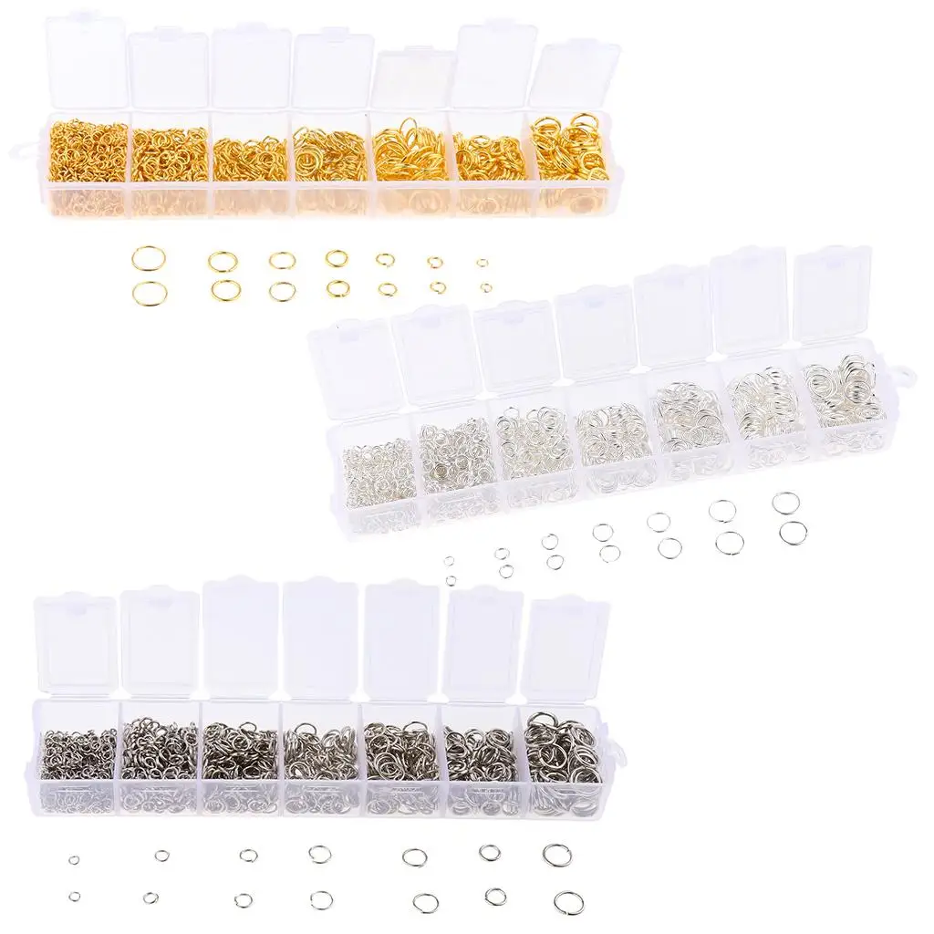 1500 Pcs Open Jump Rings Findings Kit for Necklace Repair DIY