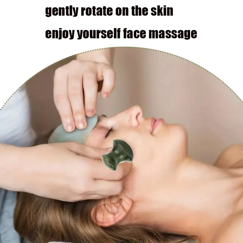 1 Stuks Natuurlijke Jade Paddestoel Vorm Gua Sha Board Gezicht Terug Body Massager Facial Schoonheidsverzorging Huid Tool Vrouwen Ontspannen gezicht Roller