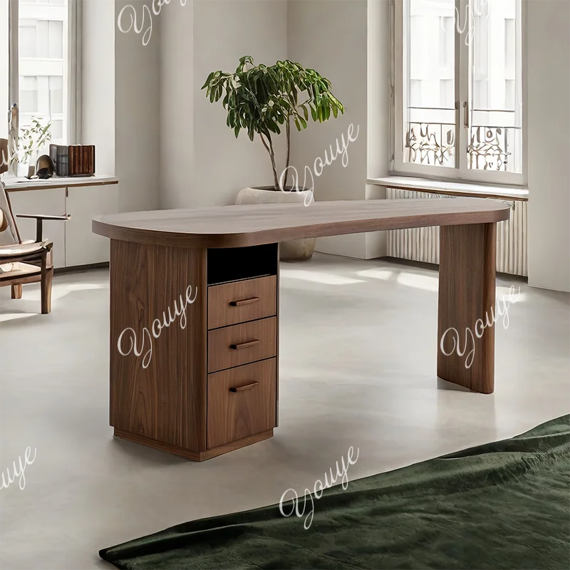 

Средневековый письменный стол из цельного дерева, бревенчатый верстак специальной формы, скандинавский ретро-компьютерный стол для небольшой квартиры