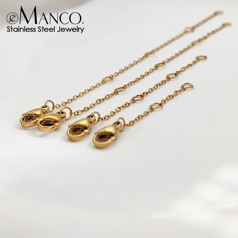 EMANCO  Stainless Steel Extension Tail Chain Lobster Clasp Connector DIY Jewelry Making Bracelet Necklace Anklet