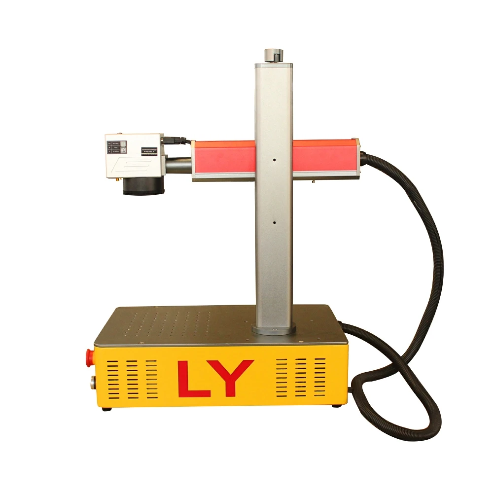 Desktop Fiber Laser Engraving Mini Metal Marking Machine 200W JPT with 4th Axis Drive for Stainless Ceramic Plastic PVC Mark DIY