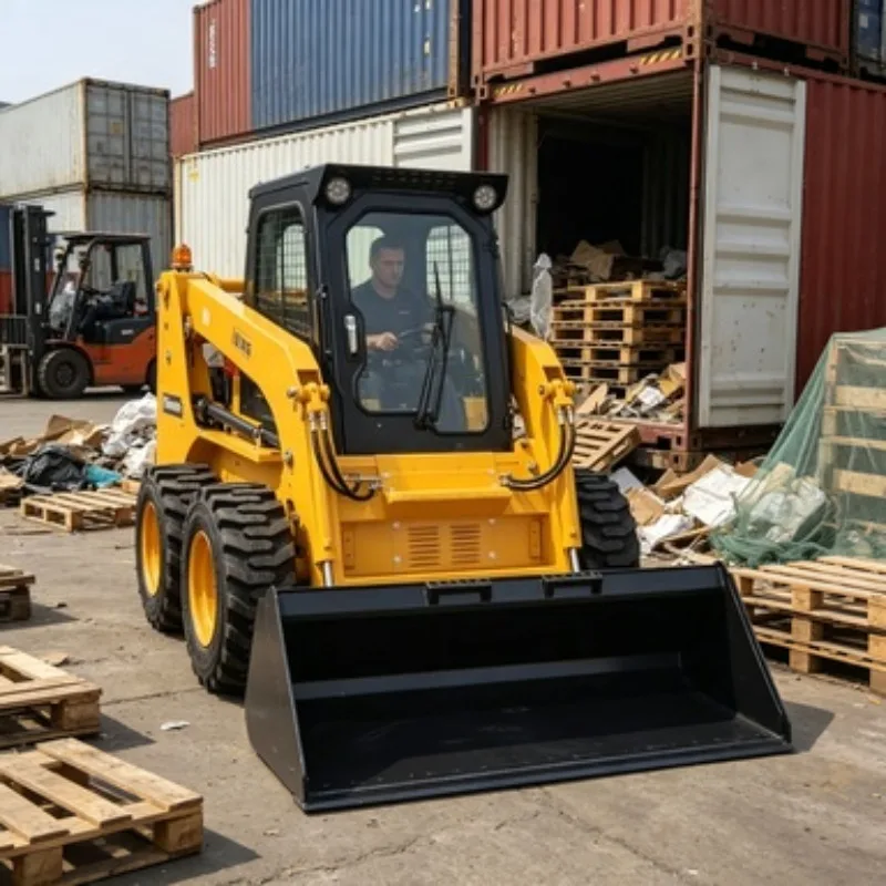 Free Shipping Mini Skid Steer Diesel Loader Cheap 2000kg Wheel Loader Minicargador Ce Epa Engine Compact Skid Steer Loader Truck