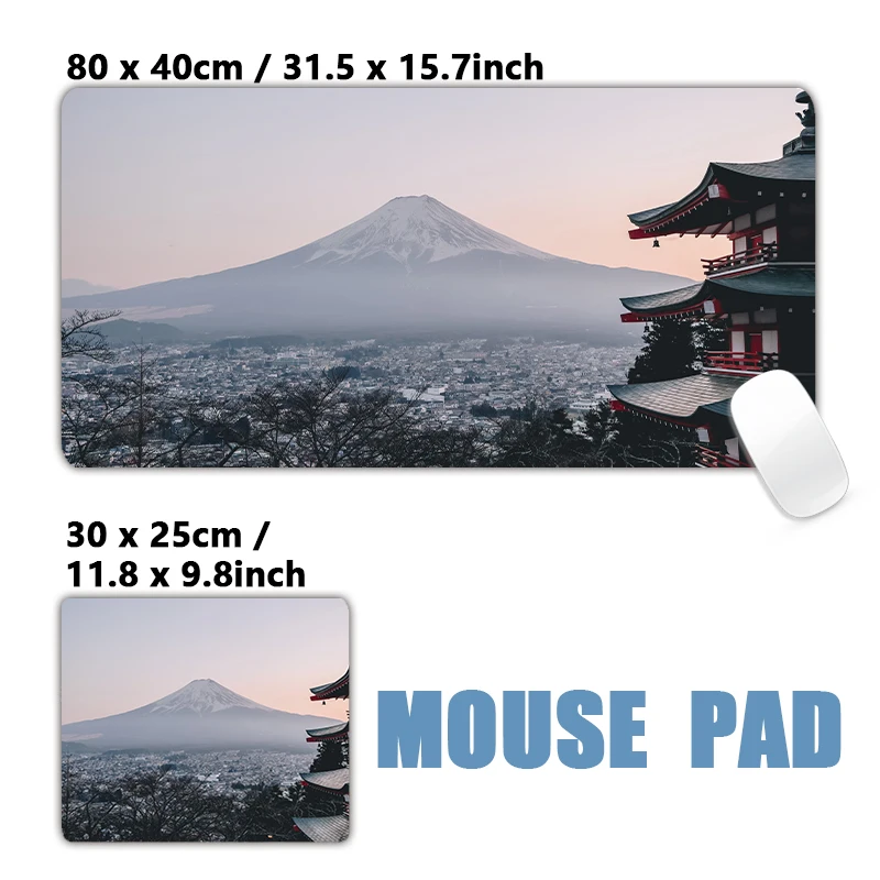 Japanese torii architecture Wonderland Modern architecture style Cute Cartoon Desk Mat Locking Edge Mouse Mat