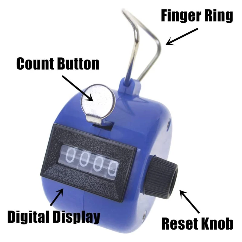 Handheld Tally Counter Tool 4-Digit Number Count Clicker Counter For Coaching Knitting People Lap Fishing Golf Toddler Fidget