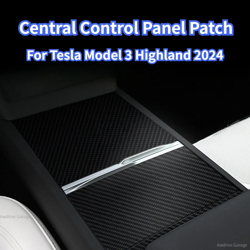 

For Tesla Model 3 Highland Model Y Juniper 2025 Central Control Panel Patch Real Carbon Fiber Console Cover Sticker Accessories