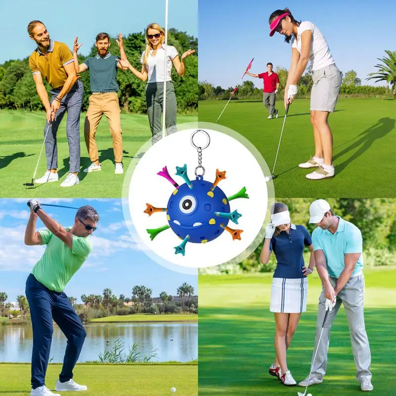 Golf Tee Halter für Tasche Golf Aufbewahrung ständer für Golfball Tee Neuheit Schlüssel bund Zubehör Golfball Tee Halter buntes Golf Geschenk