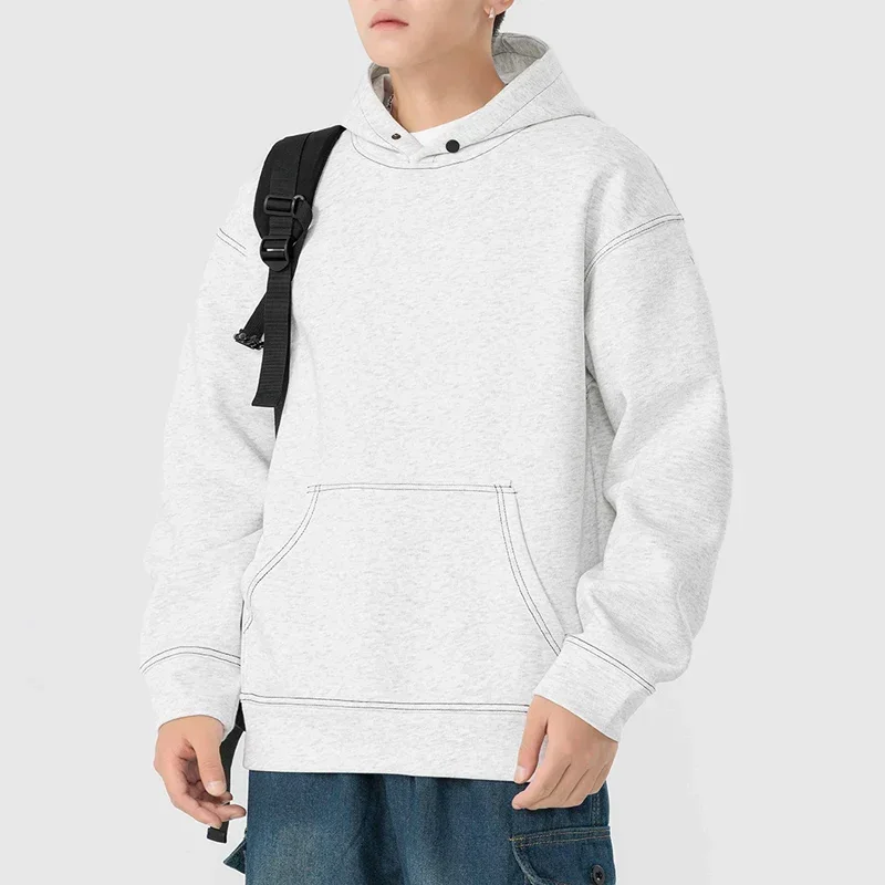 

BROWON Brand Streetwear Hoodie Men Loose Fit Mingji Line Design 2025 Spring Autumn New Sport Graphic Hoodies for Men Tops