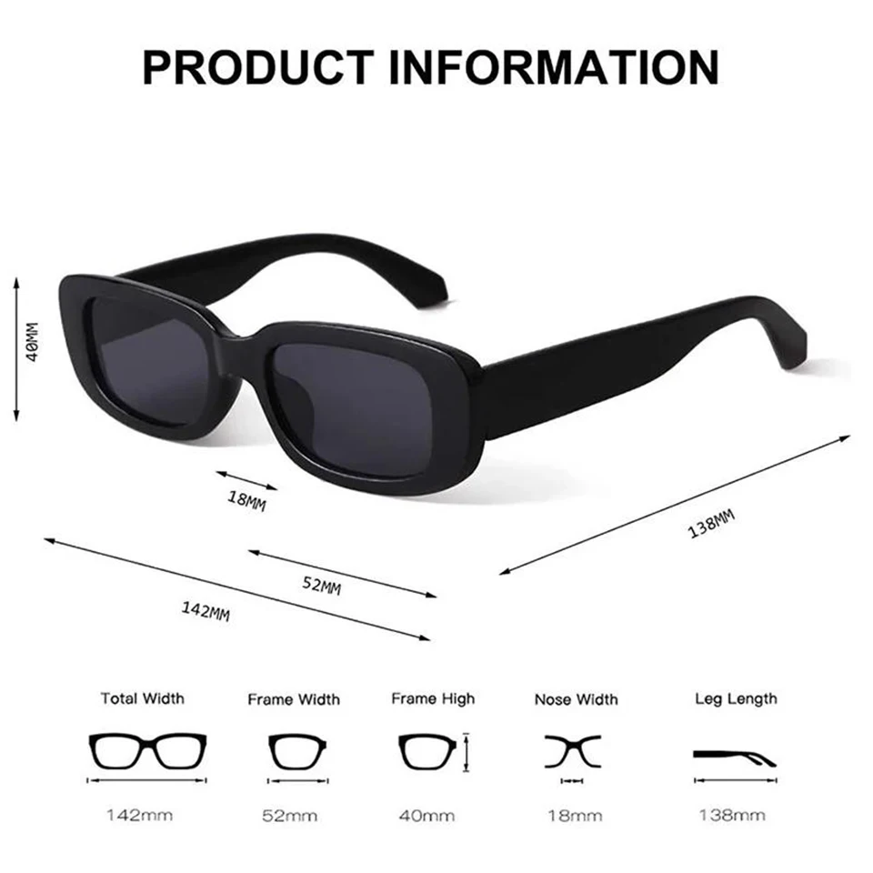 BEGREAT Fashion Retro Small Rectangle Sunglasses Brand Designer Vintage Travel Female Sun Glasses Eyewear Shade UV400 Protection