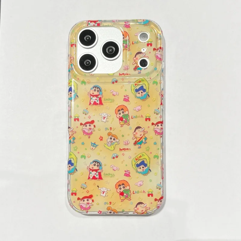 

3D Comic Cute cartoon Crayon Shin-chan snot Boochan Phone Case For iPhone 13 14 15 16 17Pro Max Superman Crayon Shin-chan Cover