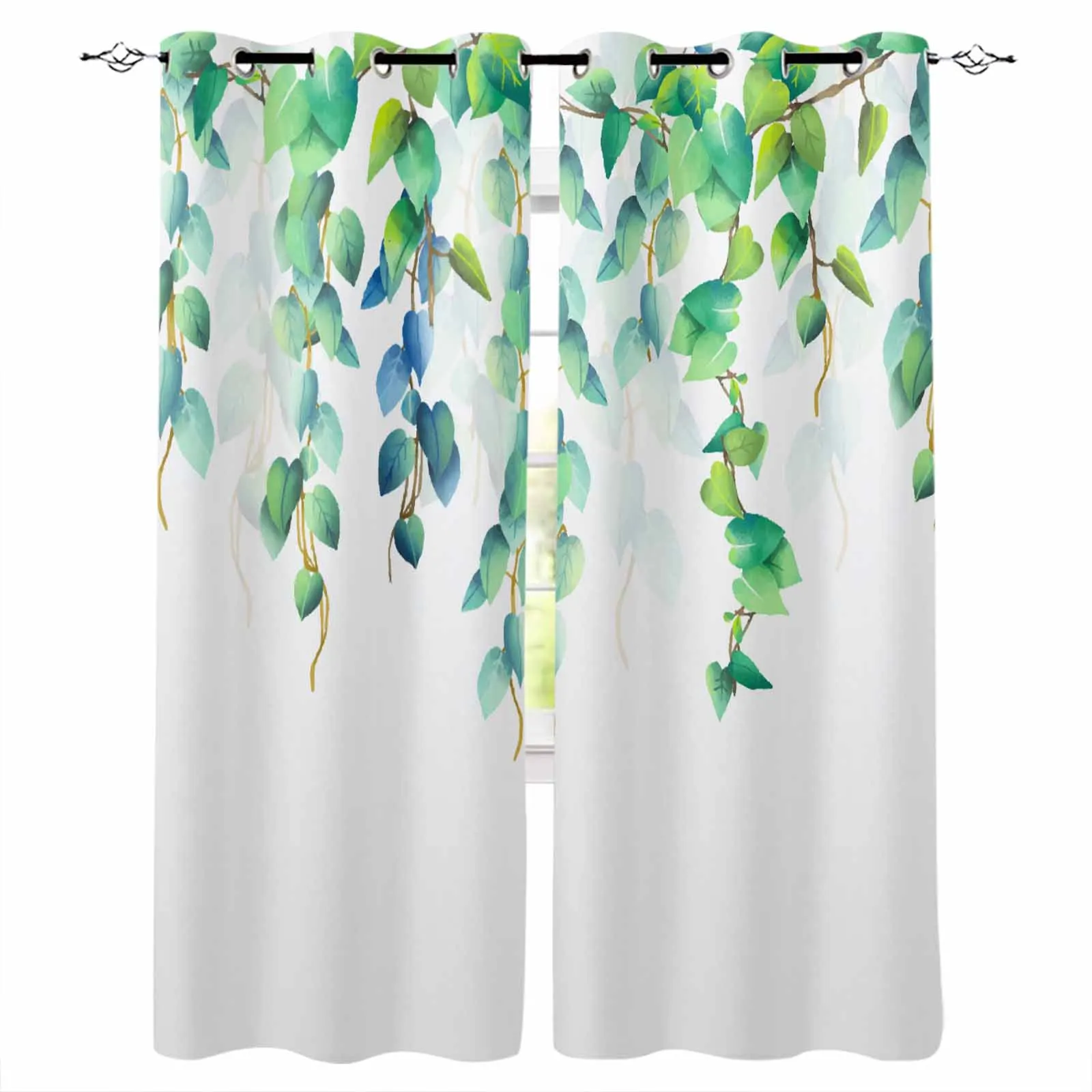 

Pastoral Plants Flowers Window Curtains for Living Room Luxury Bedroom Decor Curtains Kitchen Balcony Drapes