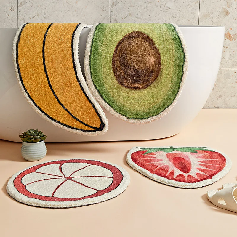 Soft Fluffy Carpets for Door, Fruit,Strawberry,Living Room,Bedroom,Home,Bathroom, Non-Slip, Balcony Area Rugs, Hallway Floor Mat
