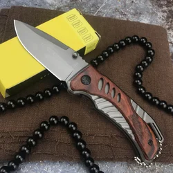 BK X61  Folding Knife 5Cr13Mov Blade Color Wood Handle Pocket Knife Outdoor EDC Camping Hiking Hunting Cutting Survival Tool