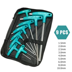 6/9 Pcs Allen Key Wrench Set Hexagon Screw Nuts Spanner Kits T Handle With Storage Bag CR-V Forged Household Repair Tools