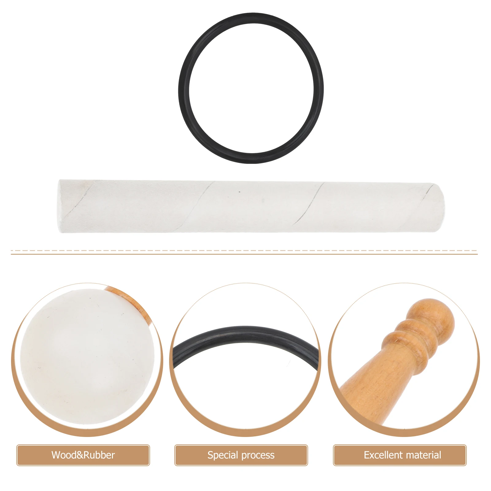 

Batter Buddha Sound Bowl Rubber Knocking Stick Mallet Wood Singing Striker Accessory