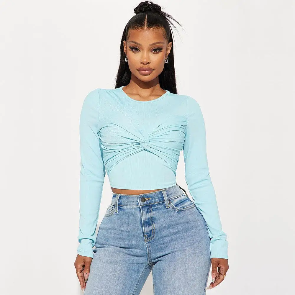 

plus Size Women's Slim Fit T-irt ort Top Polyester Spandex Long Sve Crew Ne Color Faionable Ladies Tee