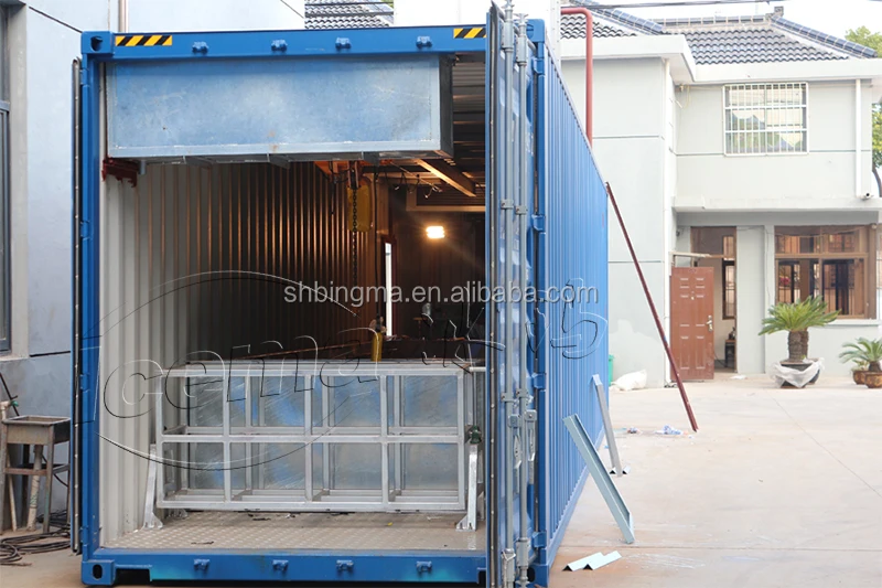 Containerized 10t/24h Block Ice Maker Mobile Type for Ice Factory