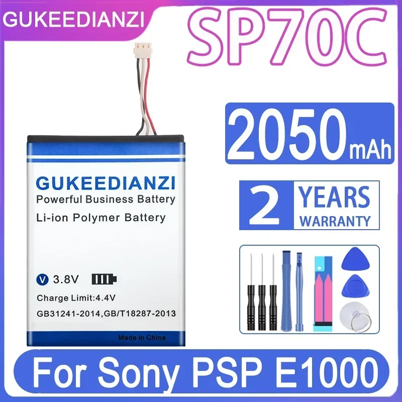 GUKEEDIANZI Replacement Battery SP70C 2050mAh for Sony PSP E1000 E1002 E1004 E1008, Pulse Wireless Headset 7.1