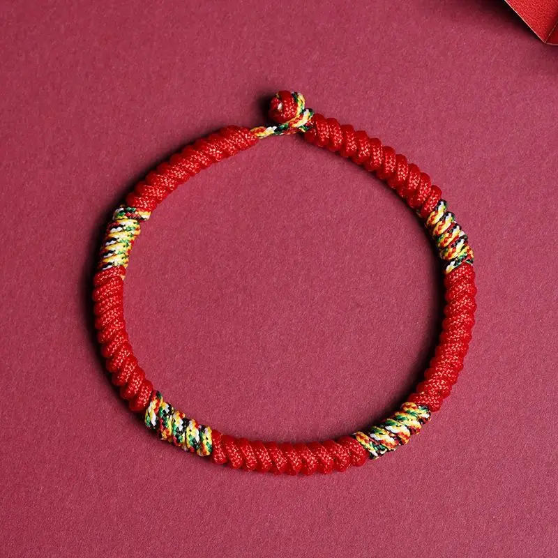 2025 Dragon Year Broken Tai Sui Hand-woven Red Rope 18cm Bracelet Amulet Tantric Ping An Knot Handstring Brings Good Luck Gift