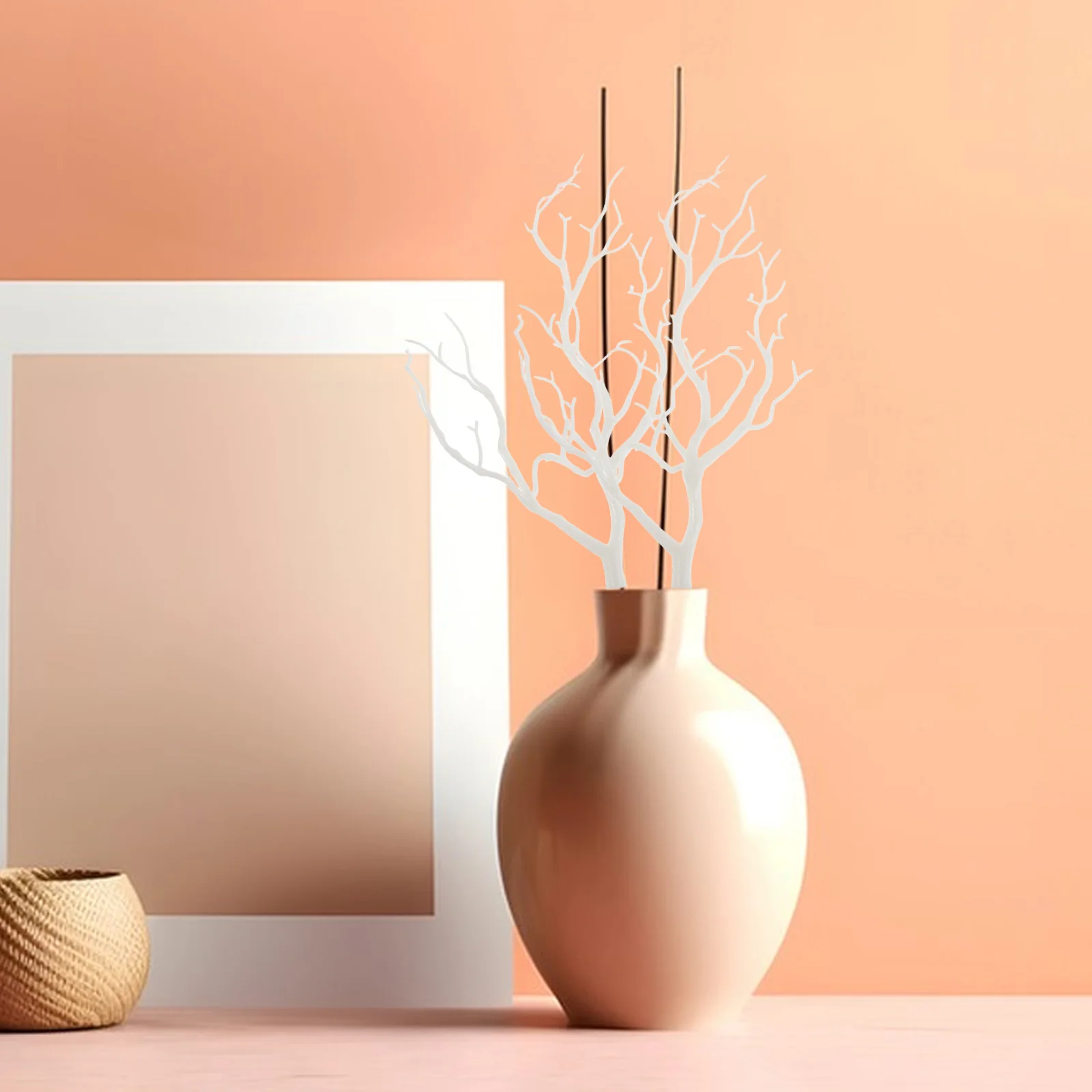 

4pcs Artificial Plastic Stems Fake Dried Branches Vase Filling Diy Antler Headband Decorative Tree Twigs Plastic Branch