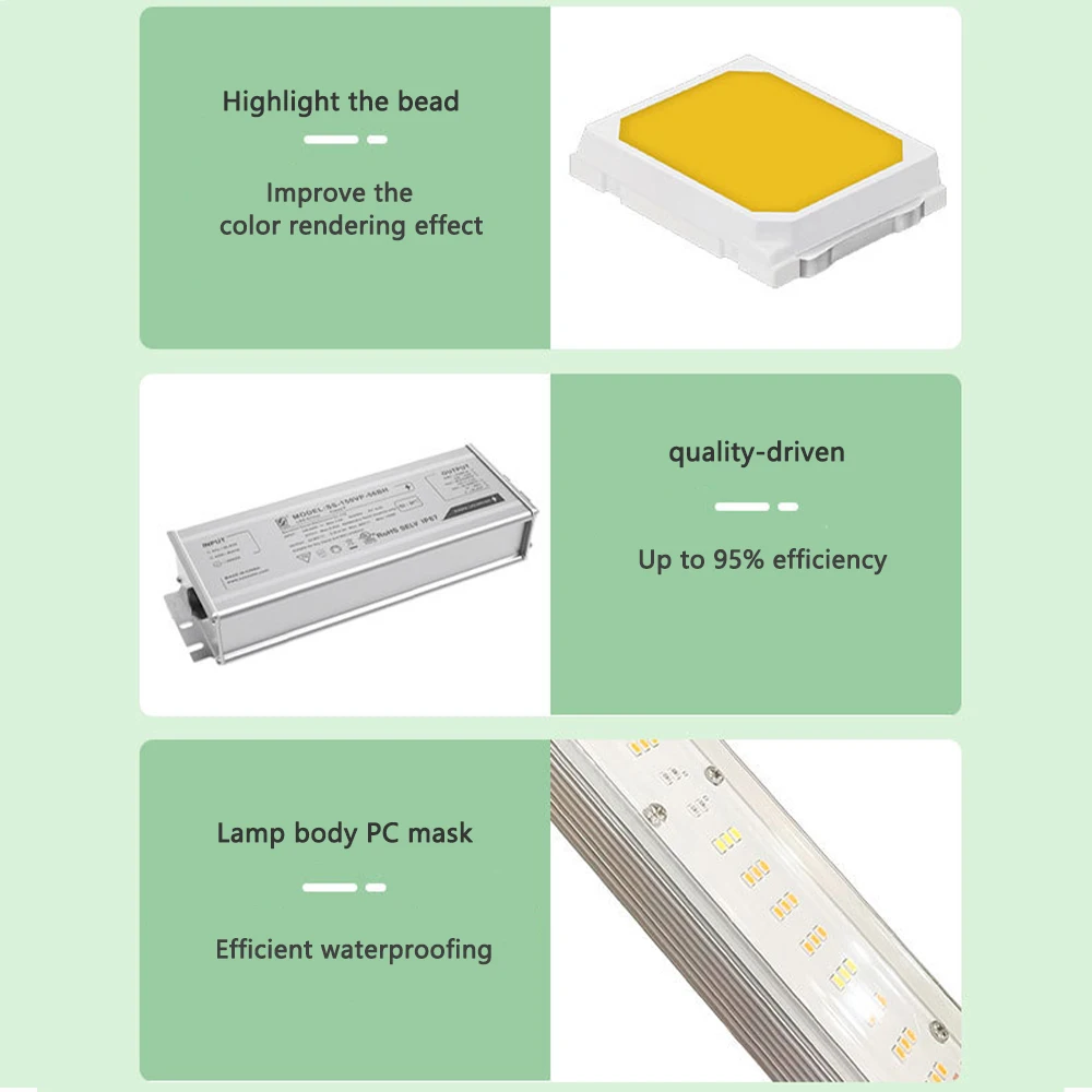 Adjustable Indoor LED Plant Growth Light Full Spectrum Collapsible Bloom Filled High-Gloss Color Waterproof