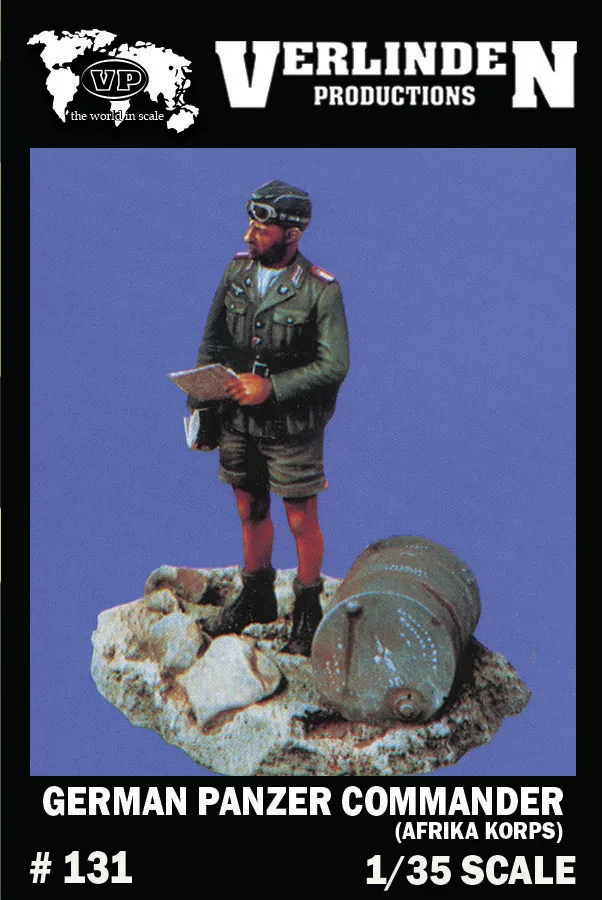 1/35 WWII German Panzer Commander (Afrika Korps) with Base VERLINDEN #131 Resin Kits