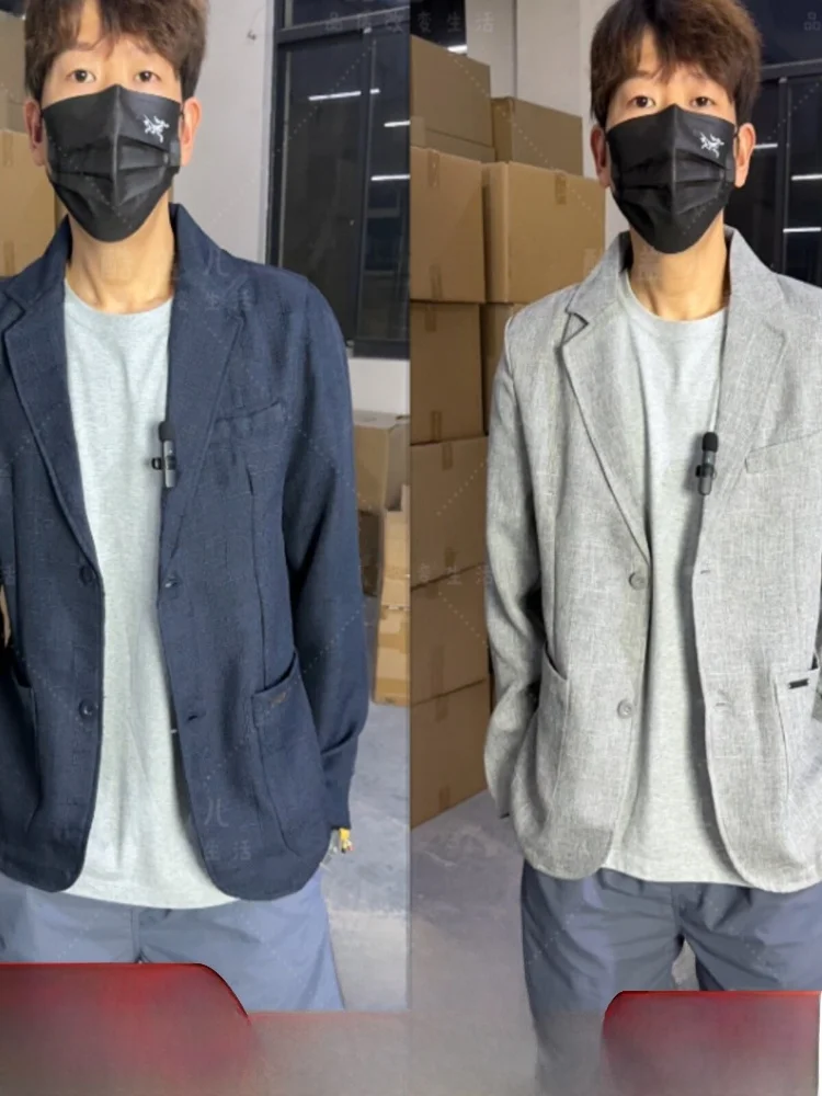 

High-End Casual Men's Suit Jaet Breathable Thin UV Busin Casual Two-Button Single Row North America Premium Cow Goods