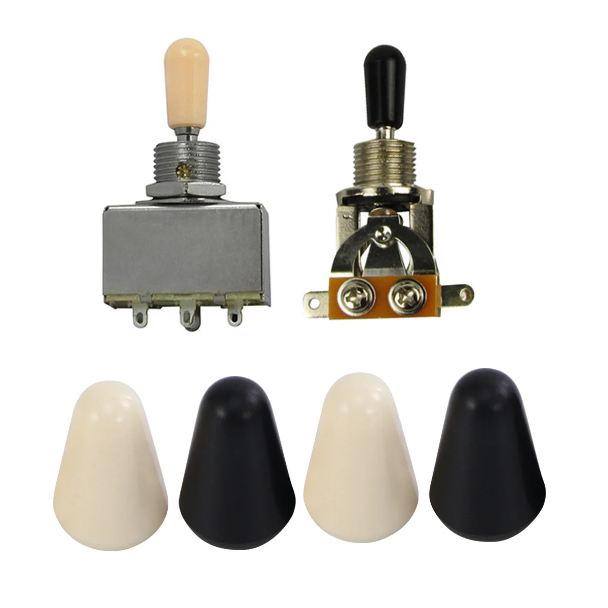 

10pcs Guitar Switch Caps Plastic Lid For 5-Level Switch Black Beige Electric Guitar Replacement Parts Compatible With Most