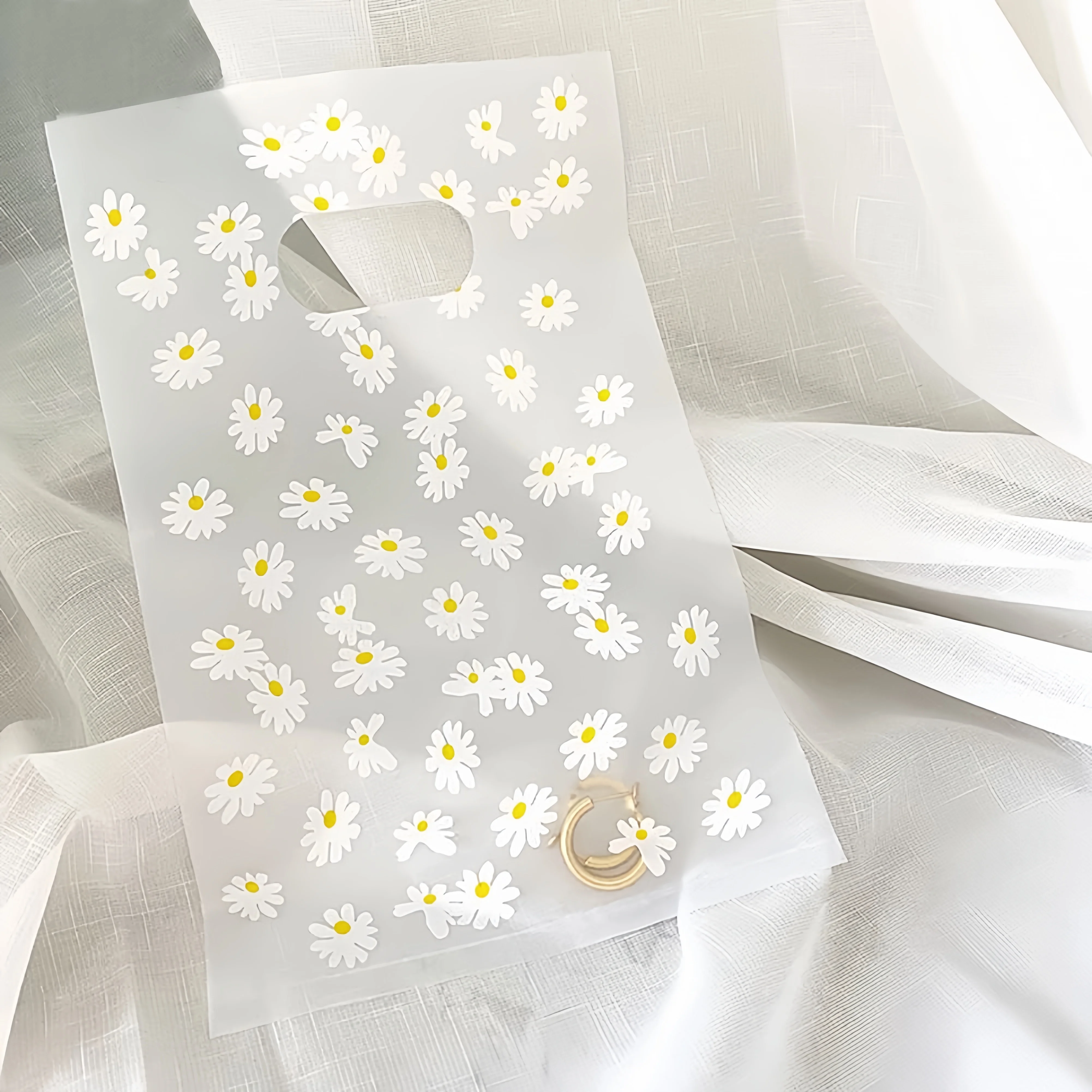 30/50/100 Stück Gänseblümchen-Geschenktüten – wiederverwendbar – ideal für Muttertag, Partys, Feste und den Einzelhandel, kleine Geschenktüten. – Detail 2